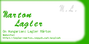 marton lagler business card