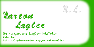 marton lagler business card